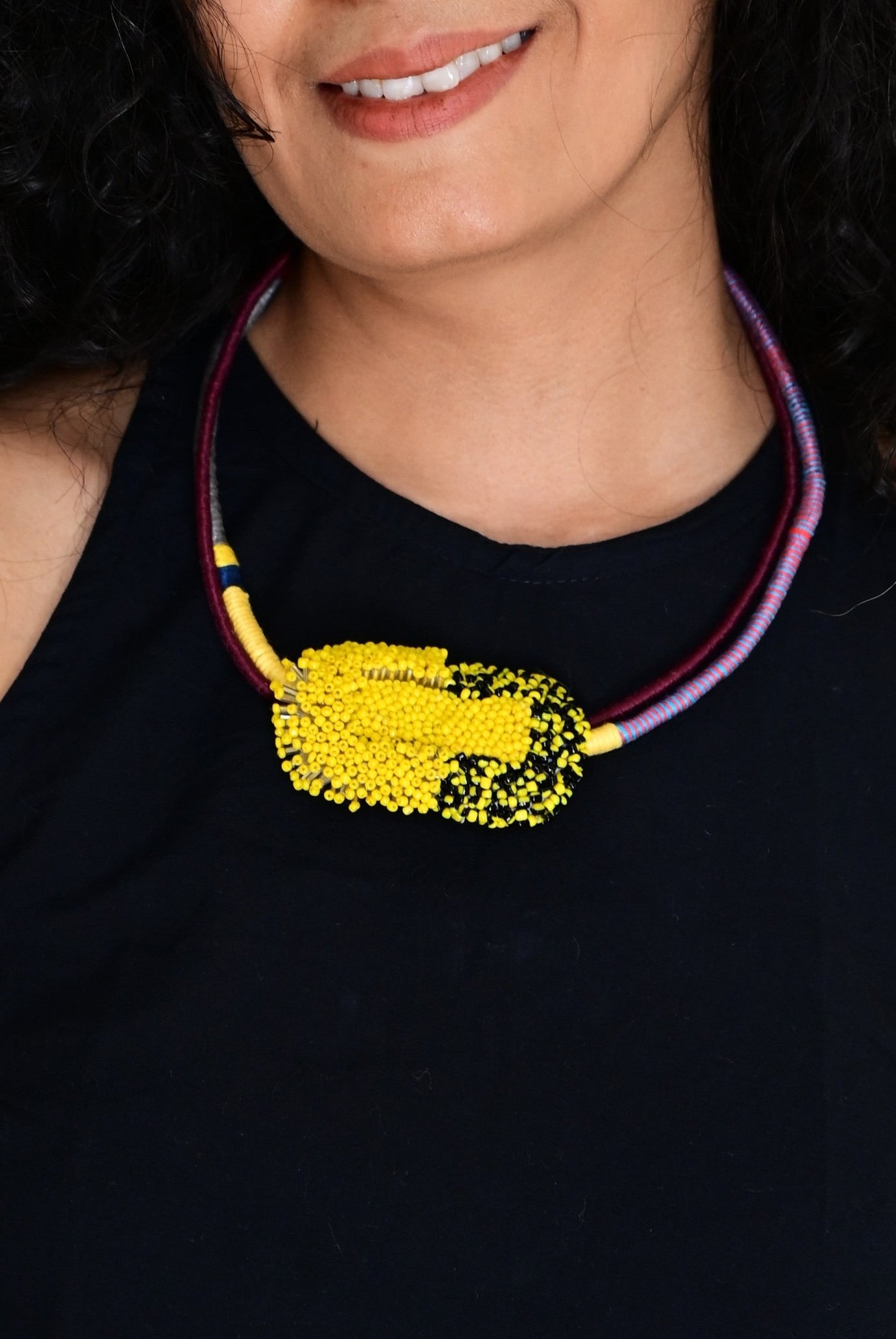 Bloom Sculpture Neckpiece - Yellow - CiceroniNeckpieceBandish