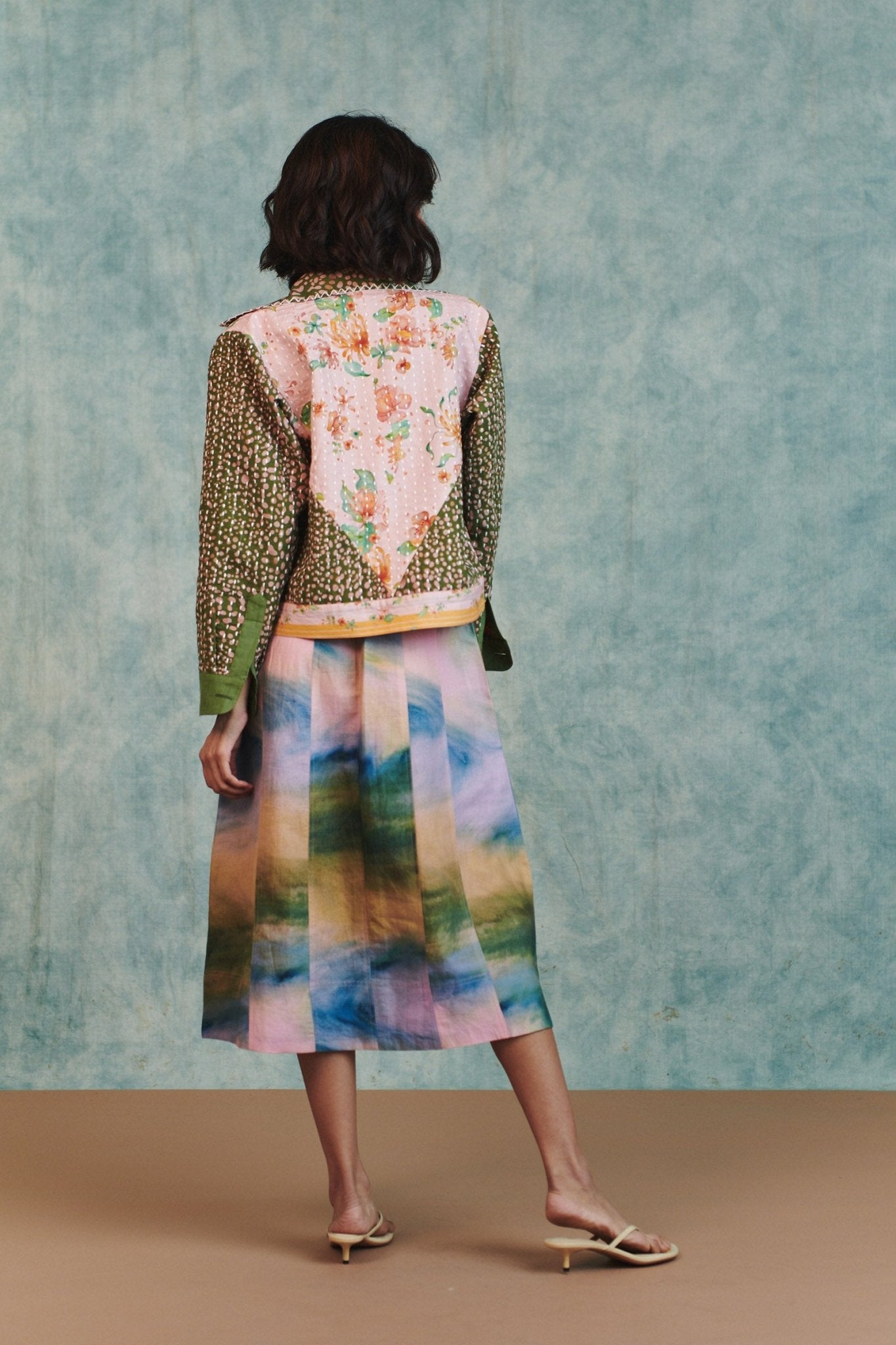 Blot Co - linen Kantha Bolero Jacket - CiceroniJacketsSaphed