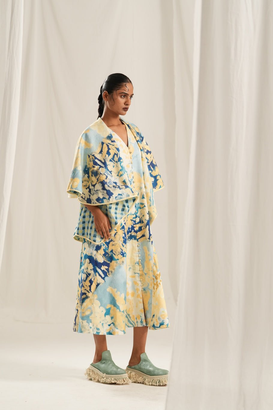 Blue Floral Panel Dress - CiceroniDressesTil