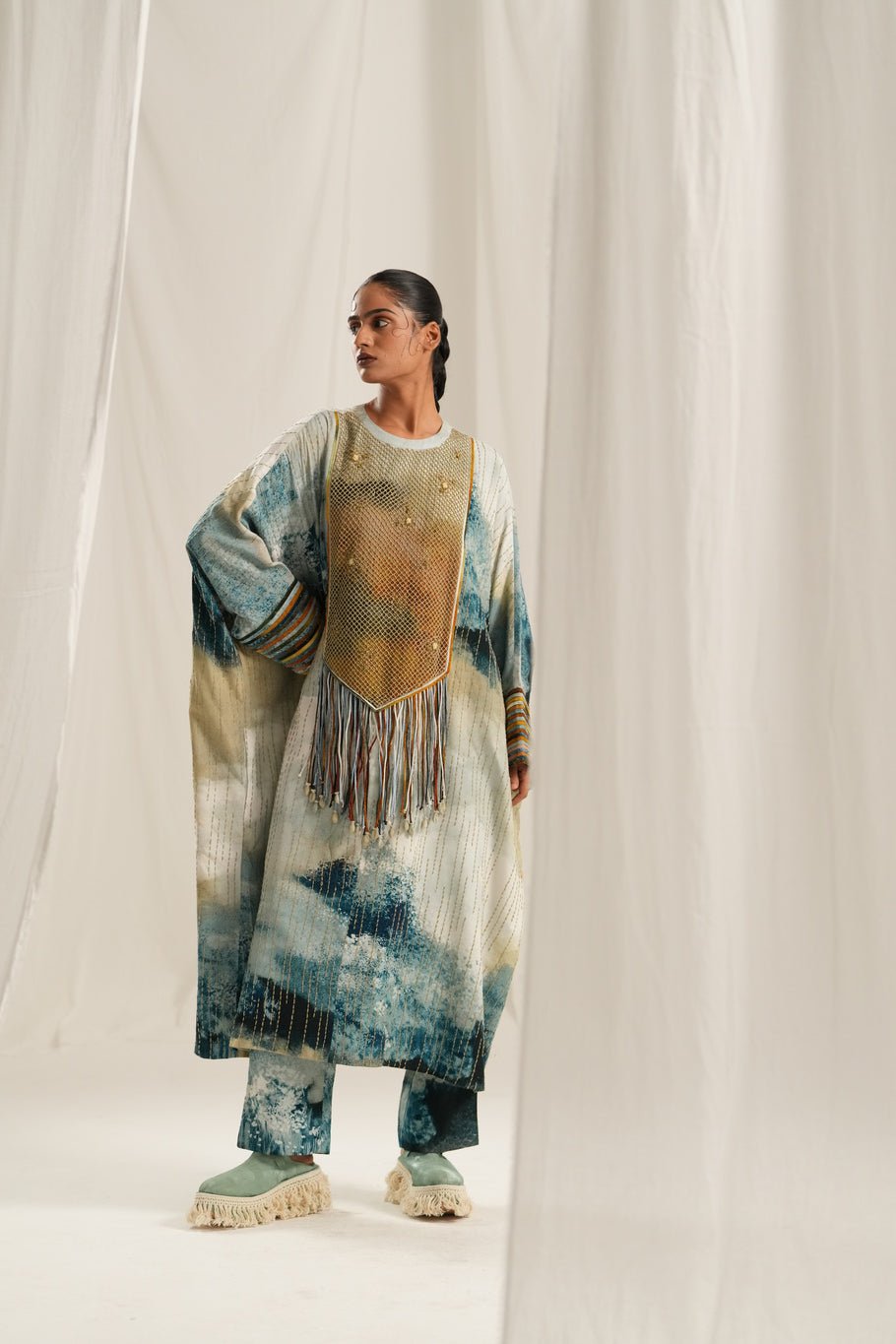 Blue Monet Kaftan Set - CiceroniKurta Set, Everyday WearTil