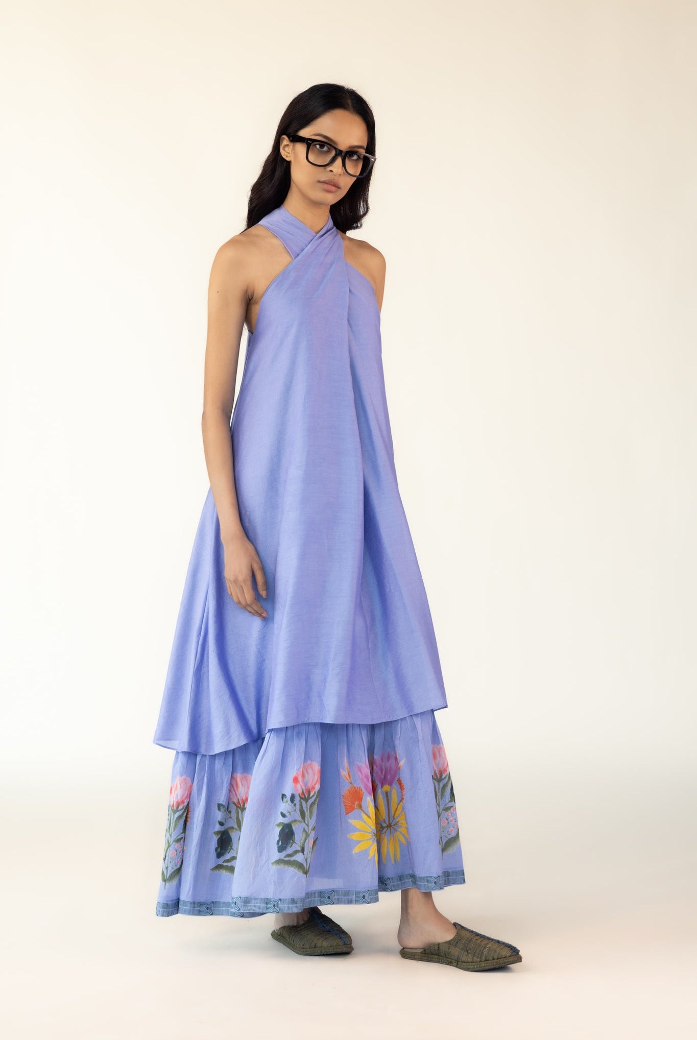 Blue Nordic Scarf Dress - CiceroniDressesOtouto