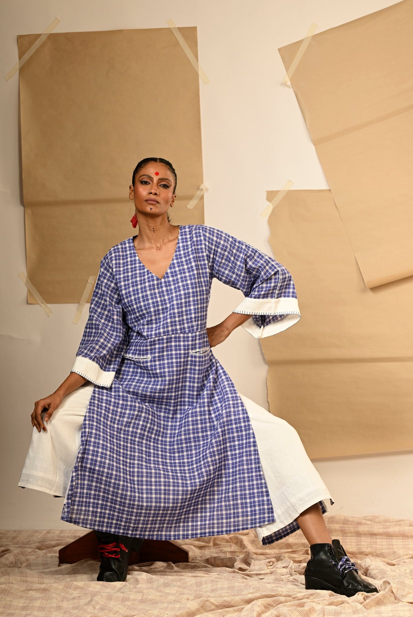 Blue Tunic and Pants Set - CiceroniKurta SetPrathaa