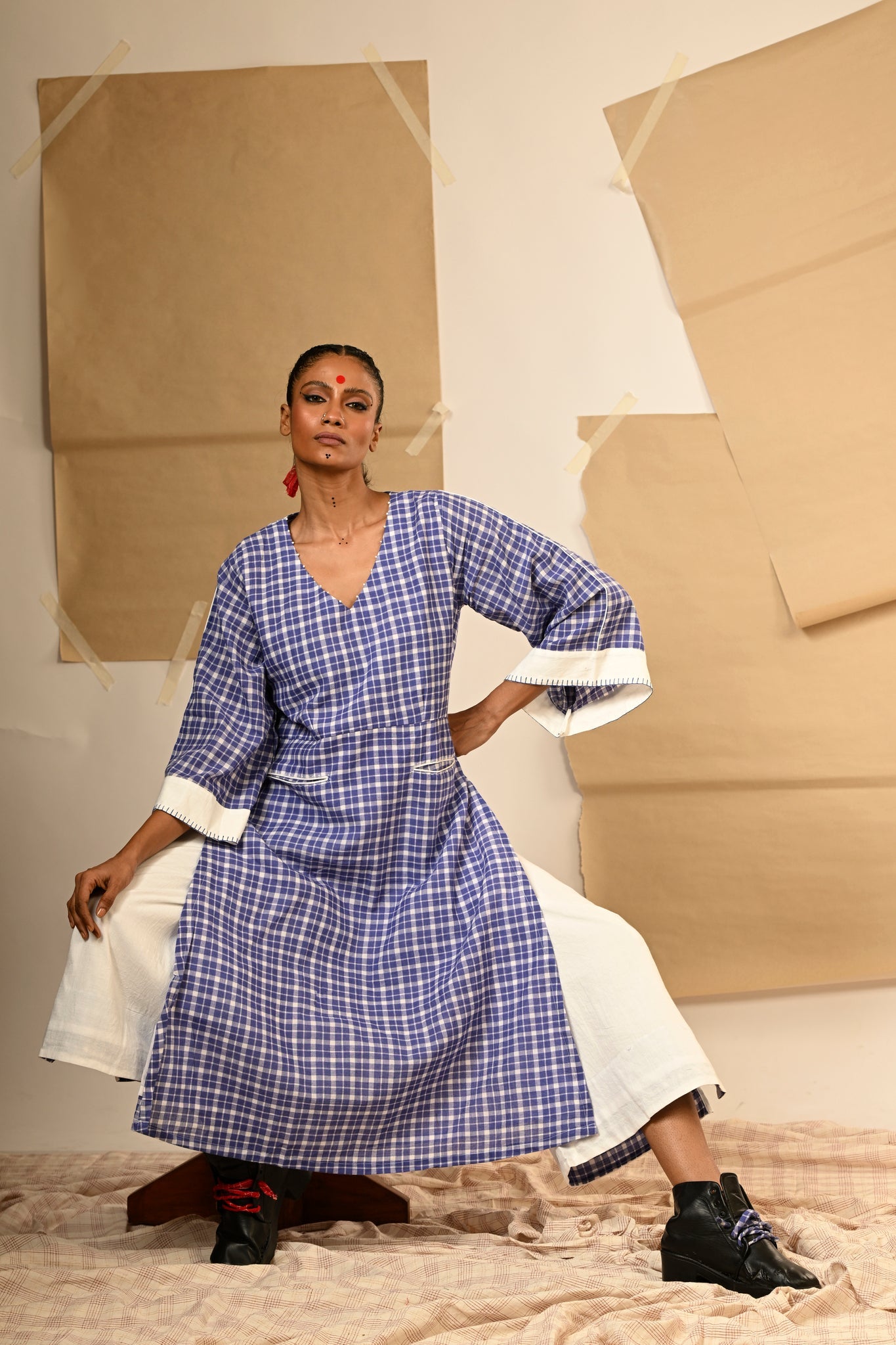 Blue Tunic and Pants Set - CiceroniKurta SetPrathaa