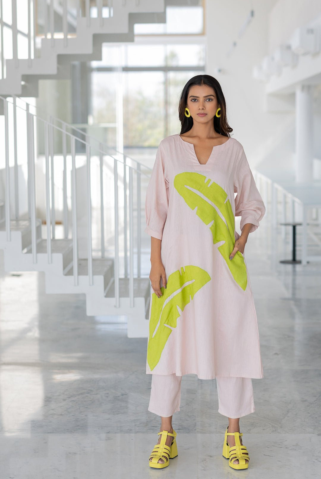 Blush Basil Appliqué Kurta Set - CiceroniKurta Set, Everyday WearSilai Studio