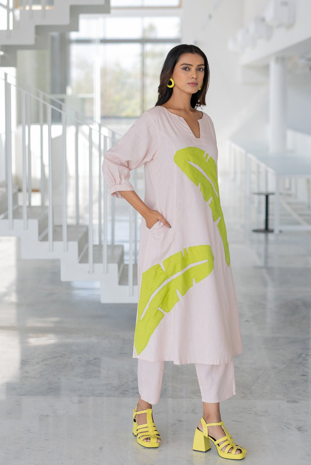 Blush Basil Appliqué Kurta Set - CiceroniKurta Set, Everyday WearSilai Studio