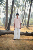 Blush Linen Men's Pleated Camp Collar Shirt - CiceronishirSaphed