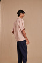 Blush Linen Men's Popover Shirt - CiceroniShirtSaphed