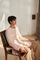 Blush Mousse Men's Round Hem Kurta Set - CiceroniKurta Set, Everyday WearSaphed