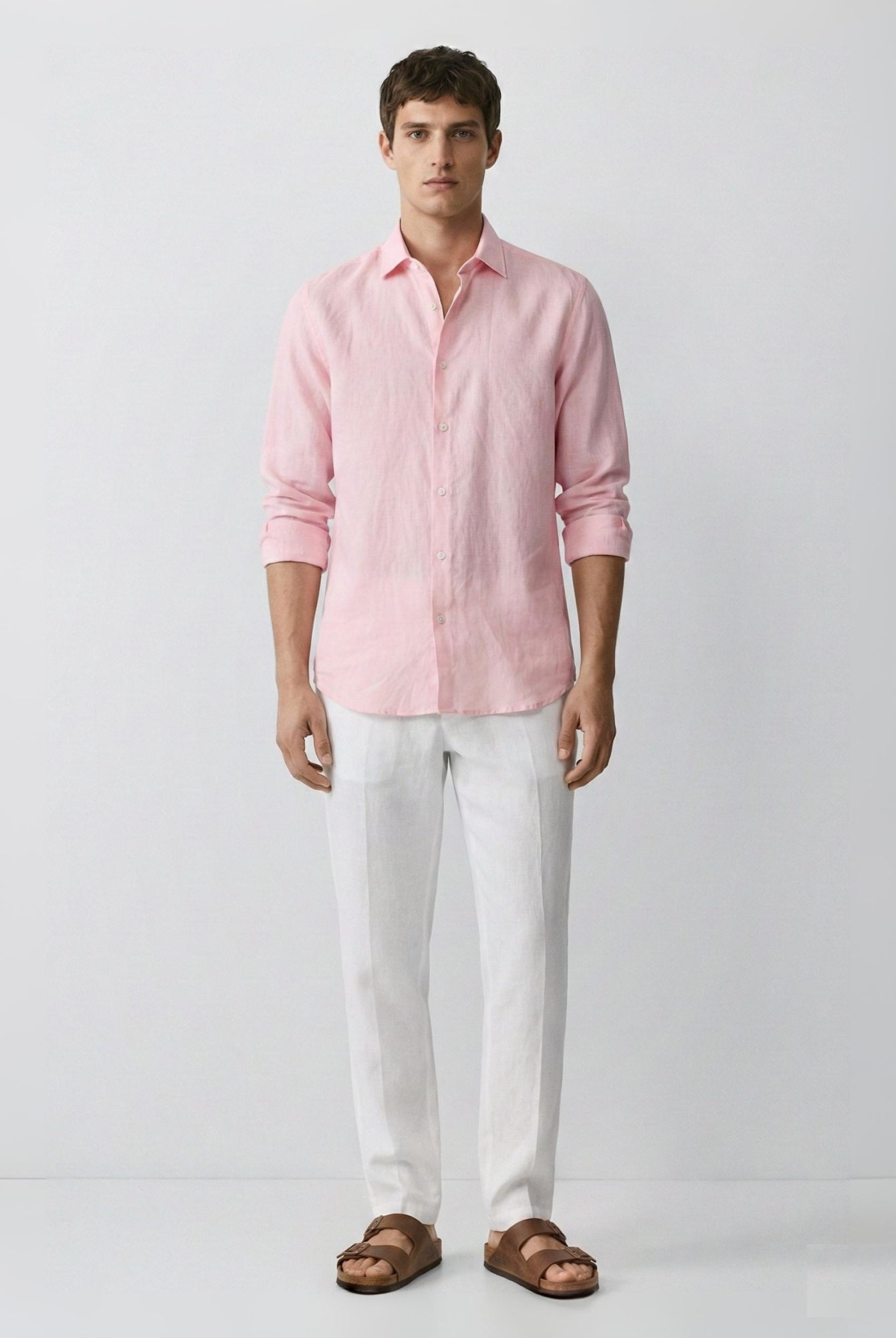 Blush Pink 100% Pure Linen Shirt - CiceroniMen Shirtsbhrāta