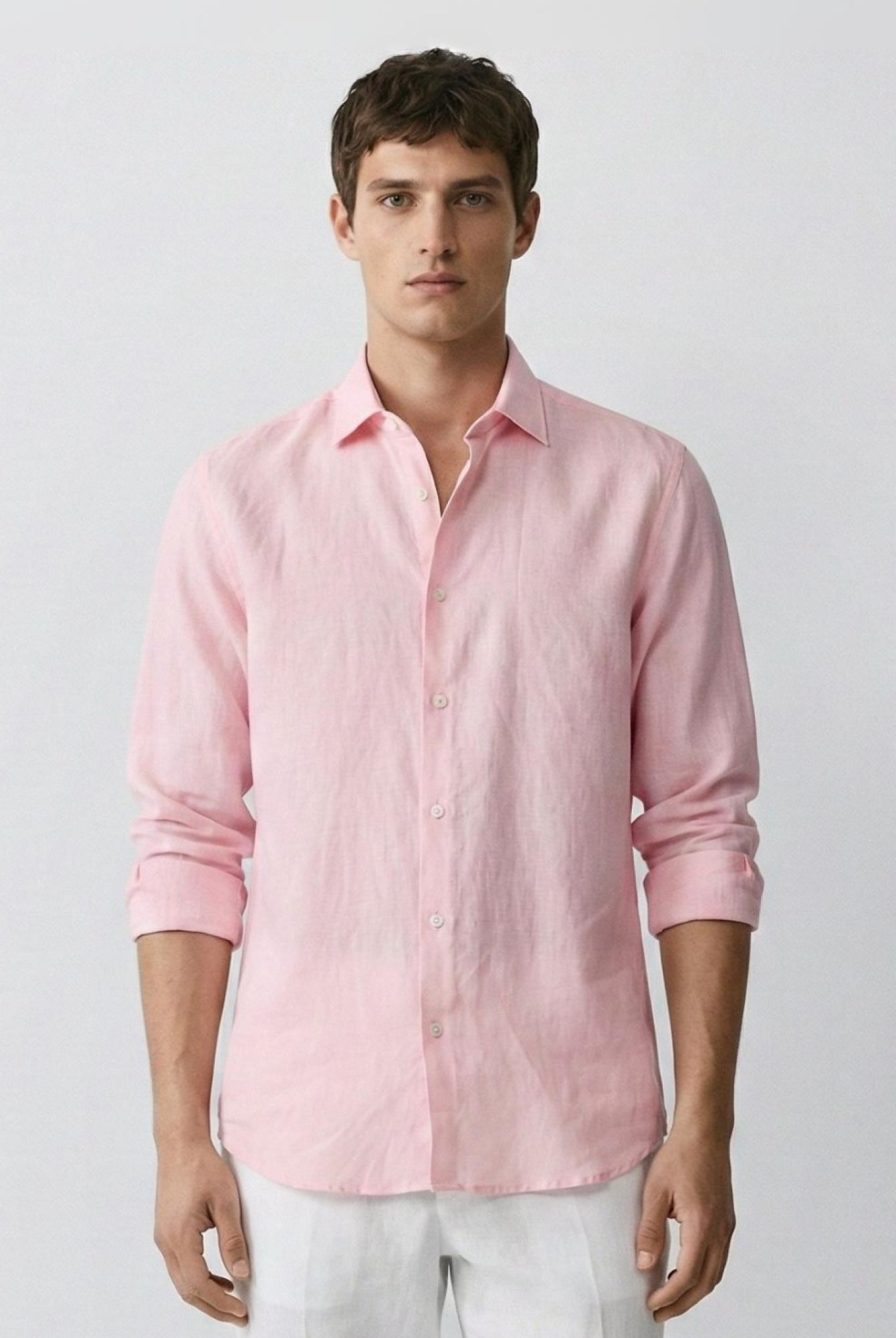 Blush Pink 100% Pure Linen Shirt - CiceroniMen Shirtsbhrāta