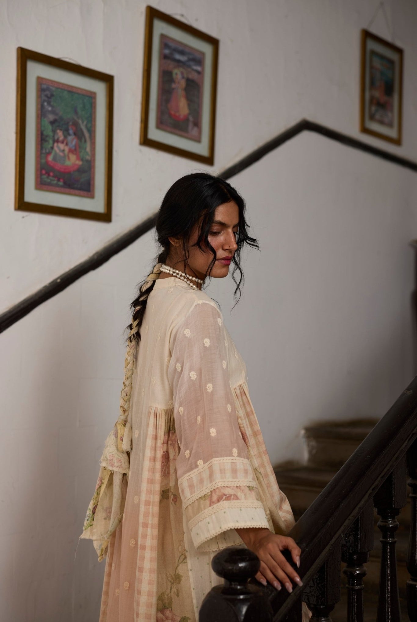 Bokashi Kurta - Off white and Peach - CiceroniKurta, Everyday WearKhyati Rughani