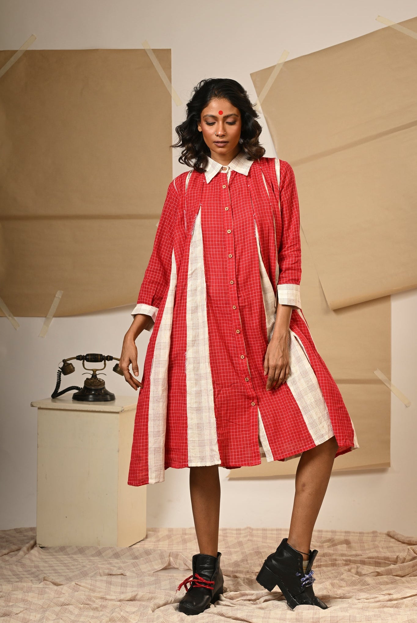 Box Pleat Dress - CiceroniDressesPrathaa