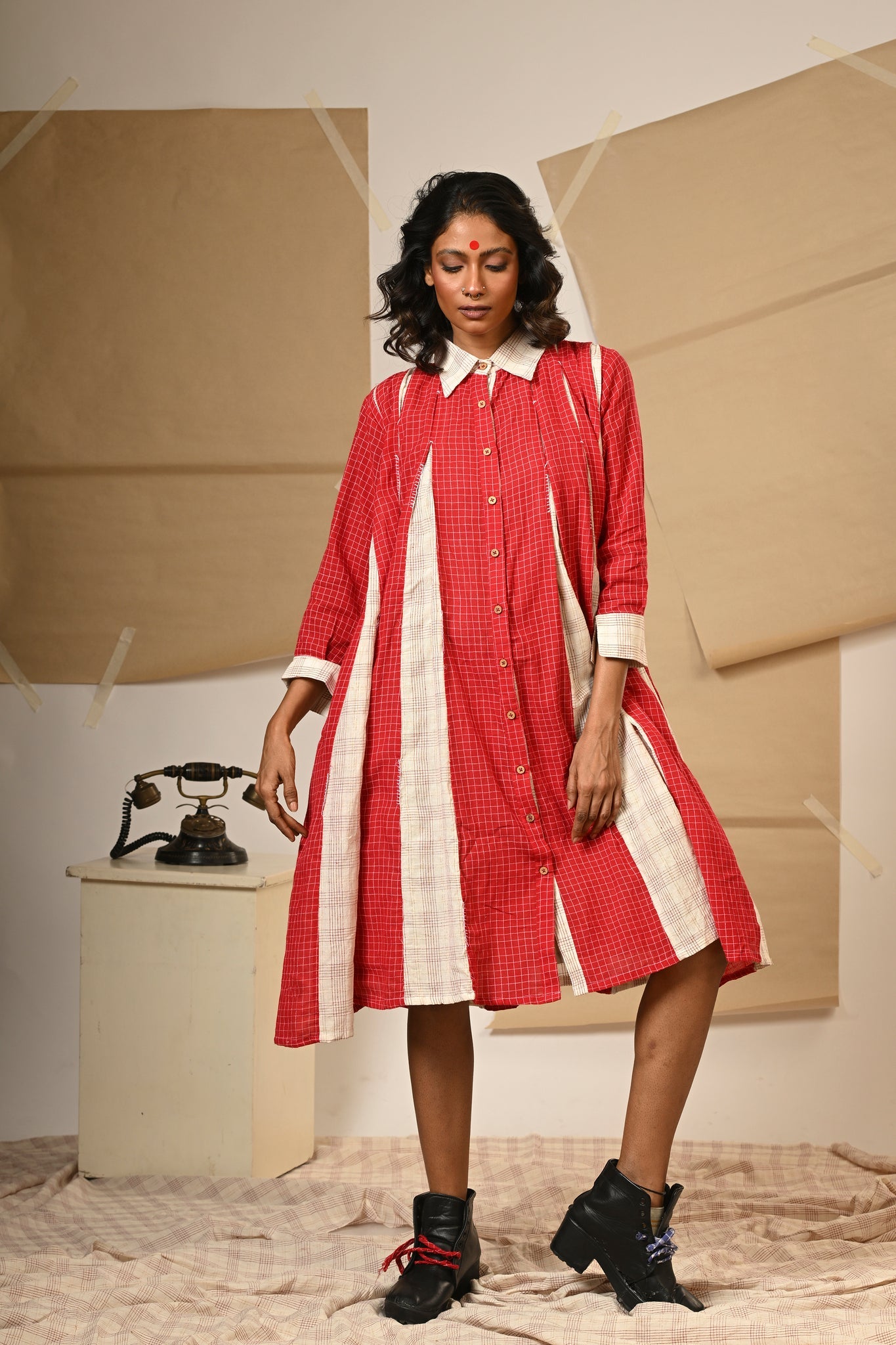 Box Pleat Dress - CiceroniDressesPrathaa