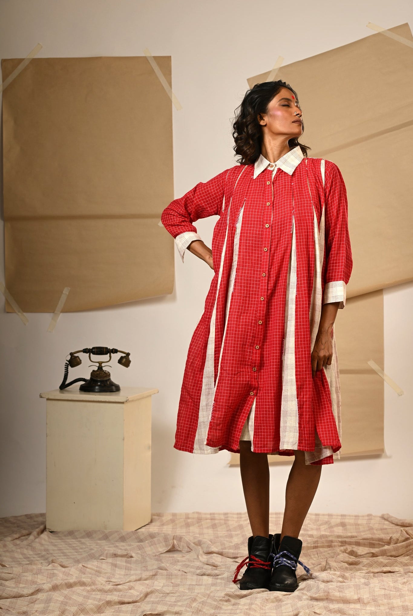 Box Pleat Dress - CiceroniDressesPrathaa