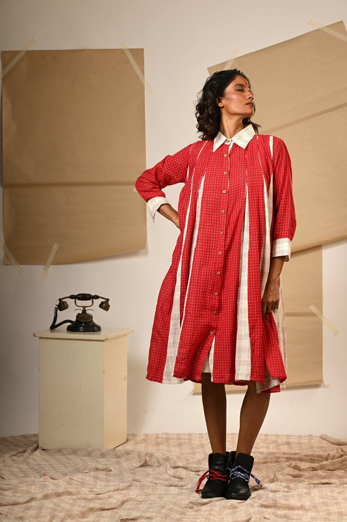 Box Pleat Dress - CiceroniDressesPrathaa