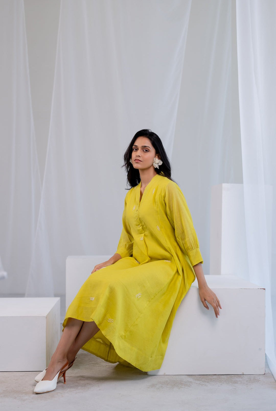 Breezy Lime Dewdrop Dress - CiceroniDressesSilai Studio