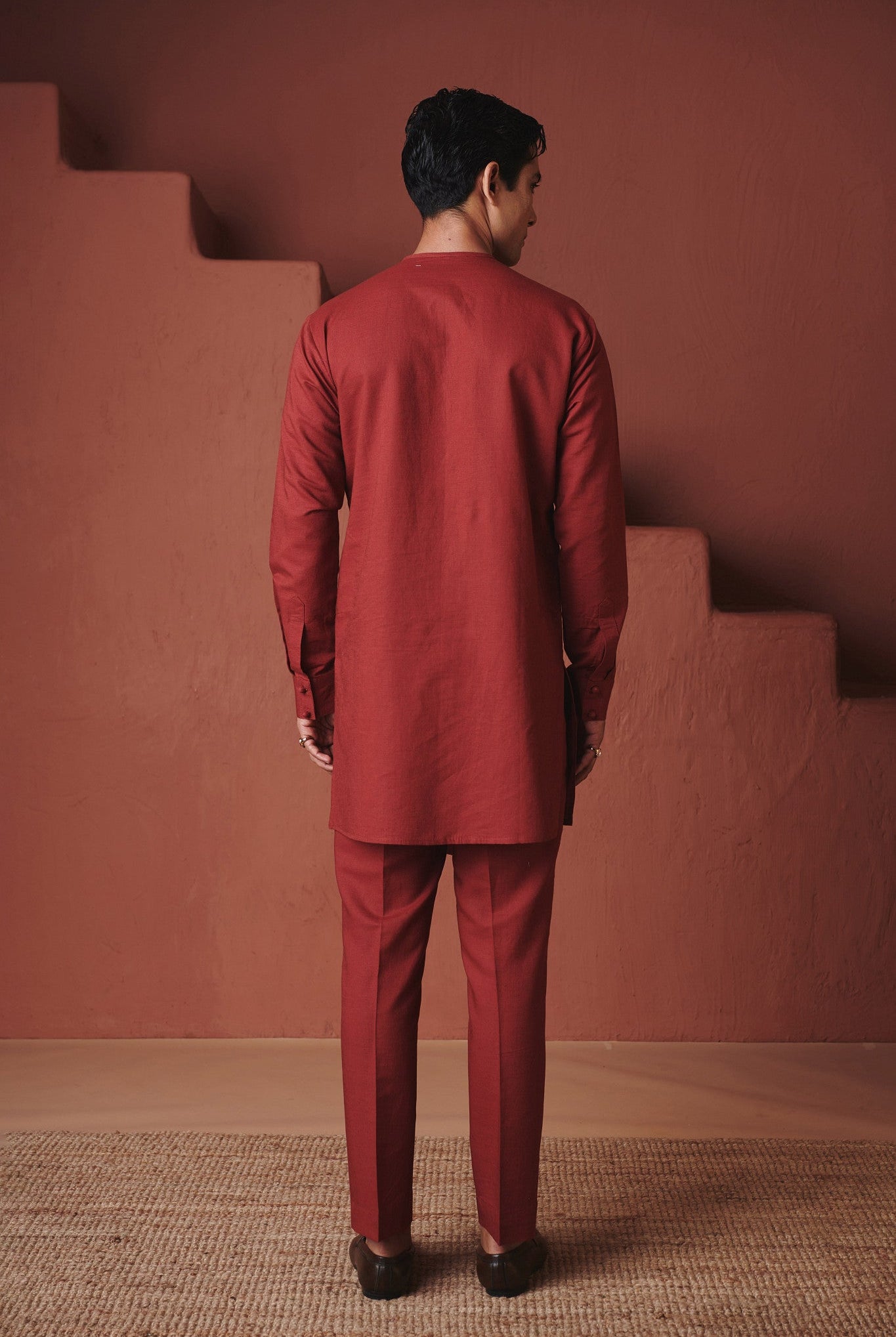 Brick Co - Linen Men's Side Open Kurta Set - CiceroniKurtaSaphed