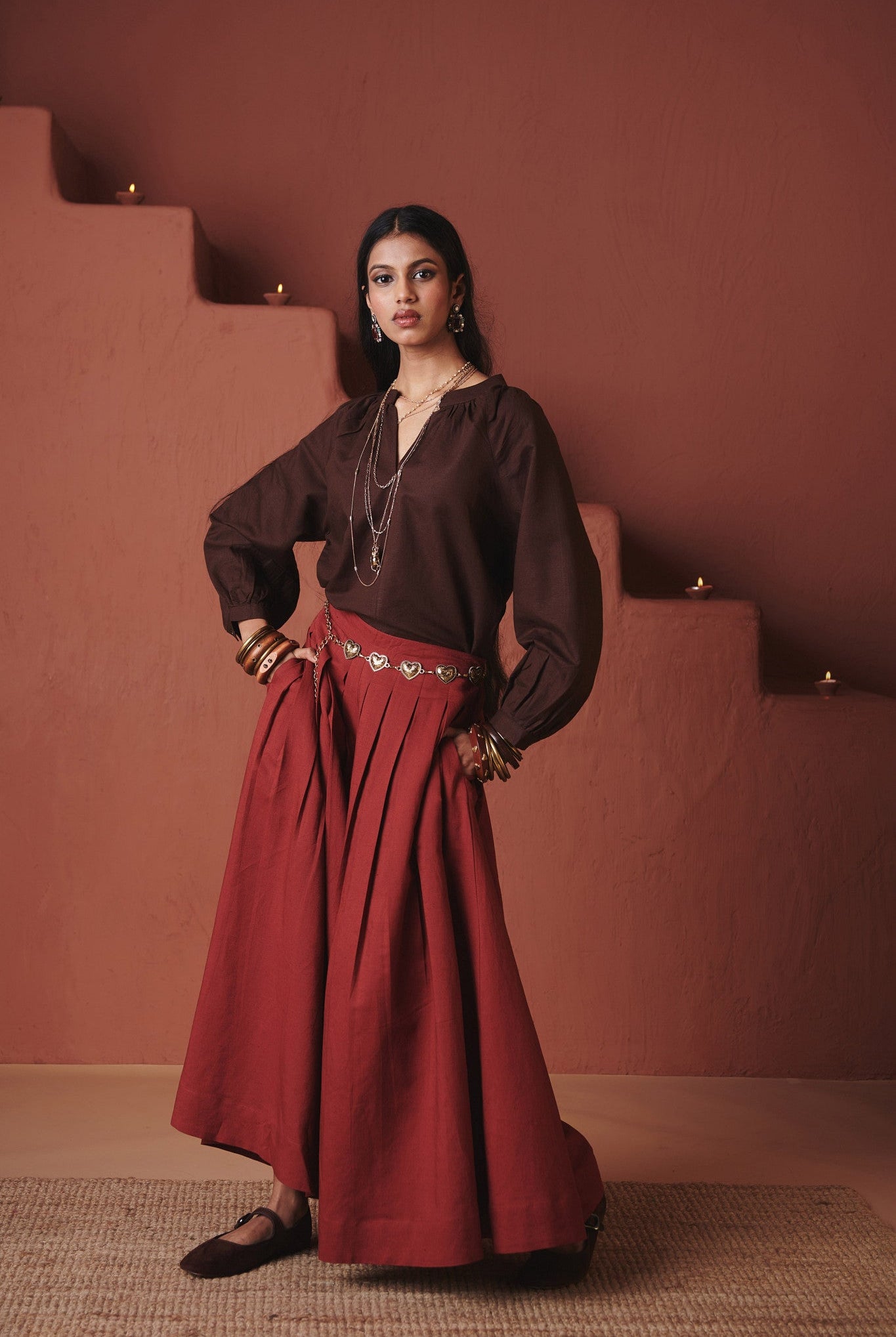 Brick Co - Linen Multi - Pleated Pants - CiceroniWomen PantsSaphed