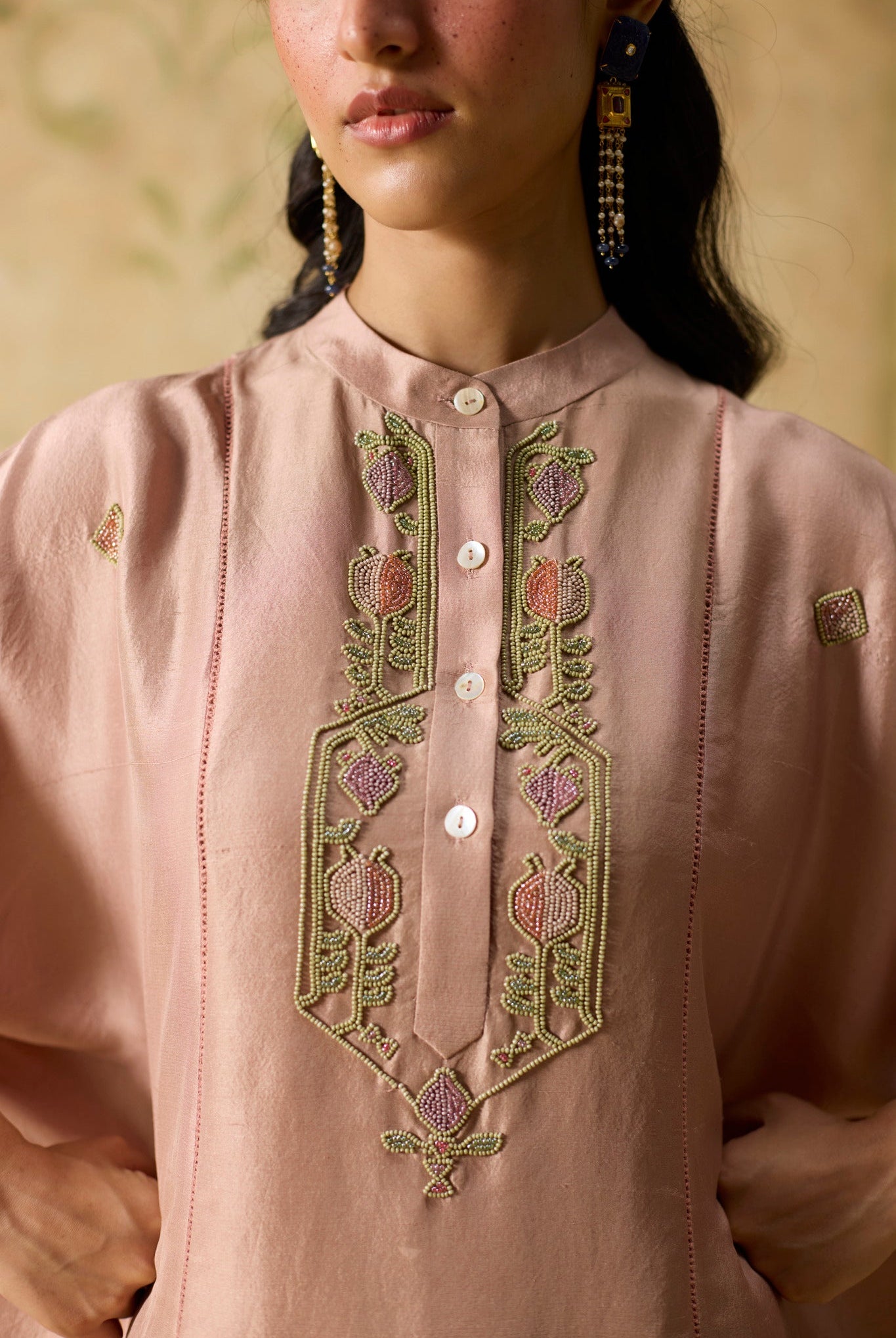Brisa Kaftan Set - Pink and Brown - CiceroniKaftan SetKhyati Rughani
