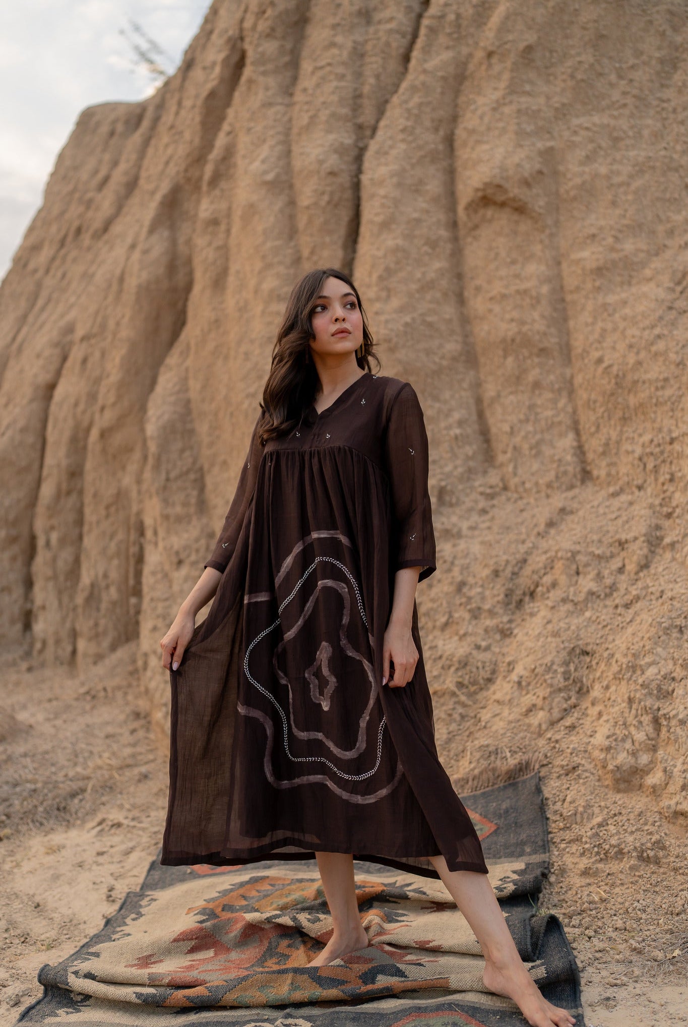 Brown Arazi Dress - CiceroniDressesNirjara