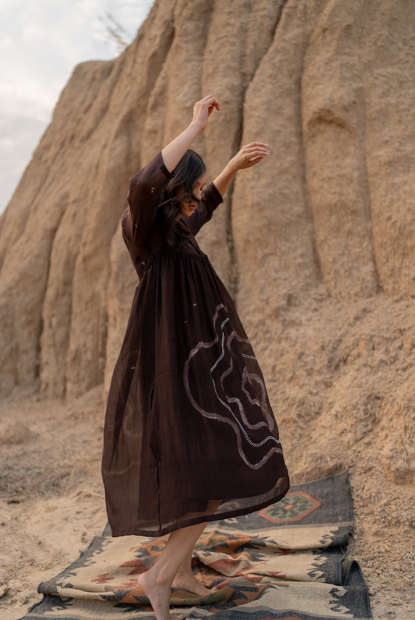 Brown Arazi Dress - CiceroniDressesNirjara