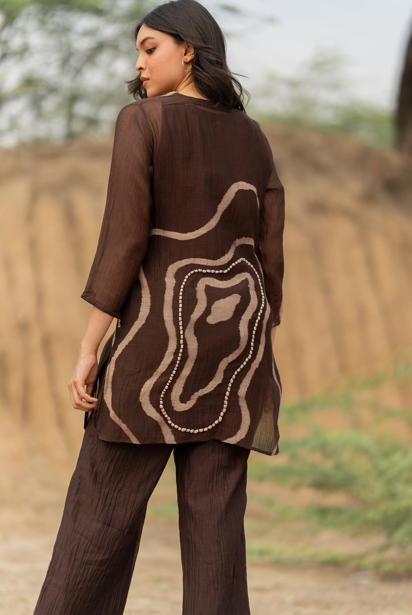Brown Arsa Set - CiceroniKurta Set, Festive wearNirjara