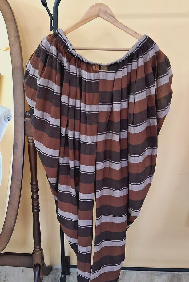 Brown Stripes Dhoti Pants - CiceroniPantsBhomra