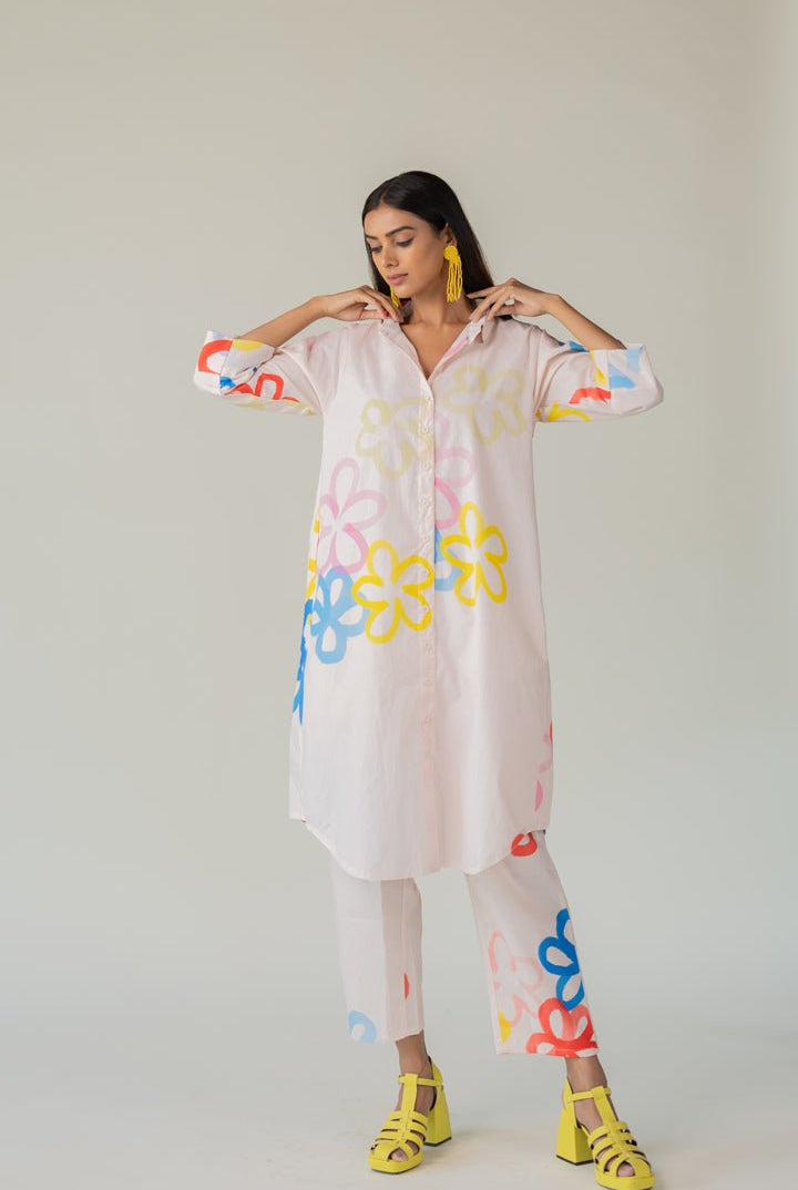 Bubble Bloom Buttondown Co - ord Set - CiceroniKurta Set, Everyday WearSilai Studio
