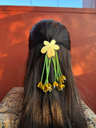 Bun Hoop - Flower Brass, Green - CiceroniHair PinBy Nirjari