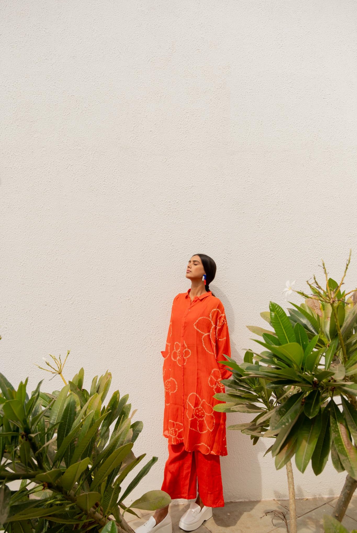 Burnt Orange Bandhani Tunic with Pants - CiceroniKurta SetSilai Studio