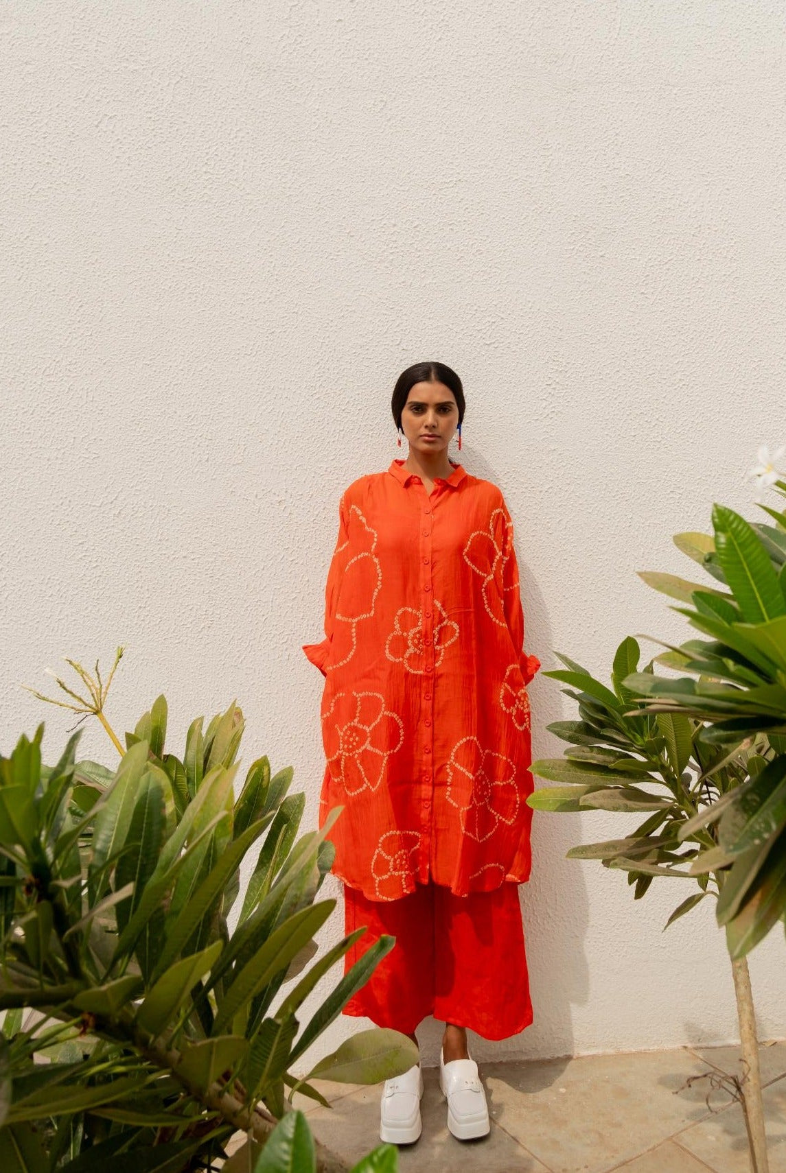 Burnt Orange Bandhani Tunic with Pants - CiceroniKurta SetSilai Studio