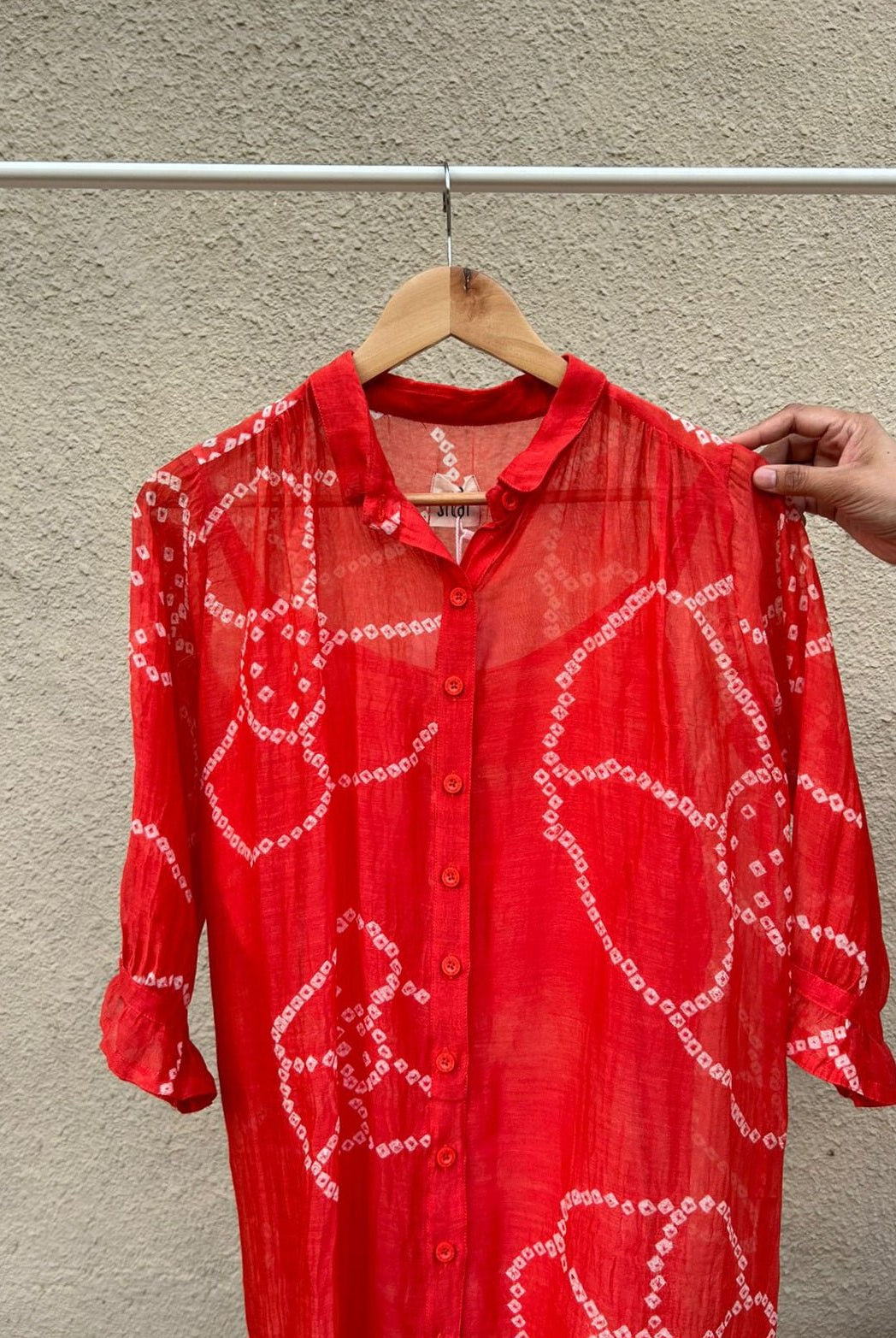 Burnt Orange Bandhani Tunic - CiceroniTunicsSilai Studio