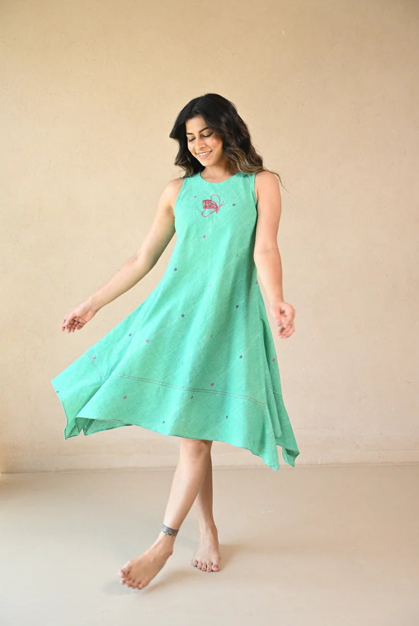 Butterfly Dress - Mint Green - CiceroniDressesRang by Rajvi