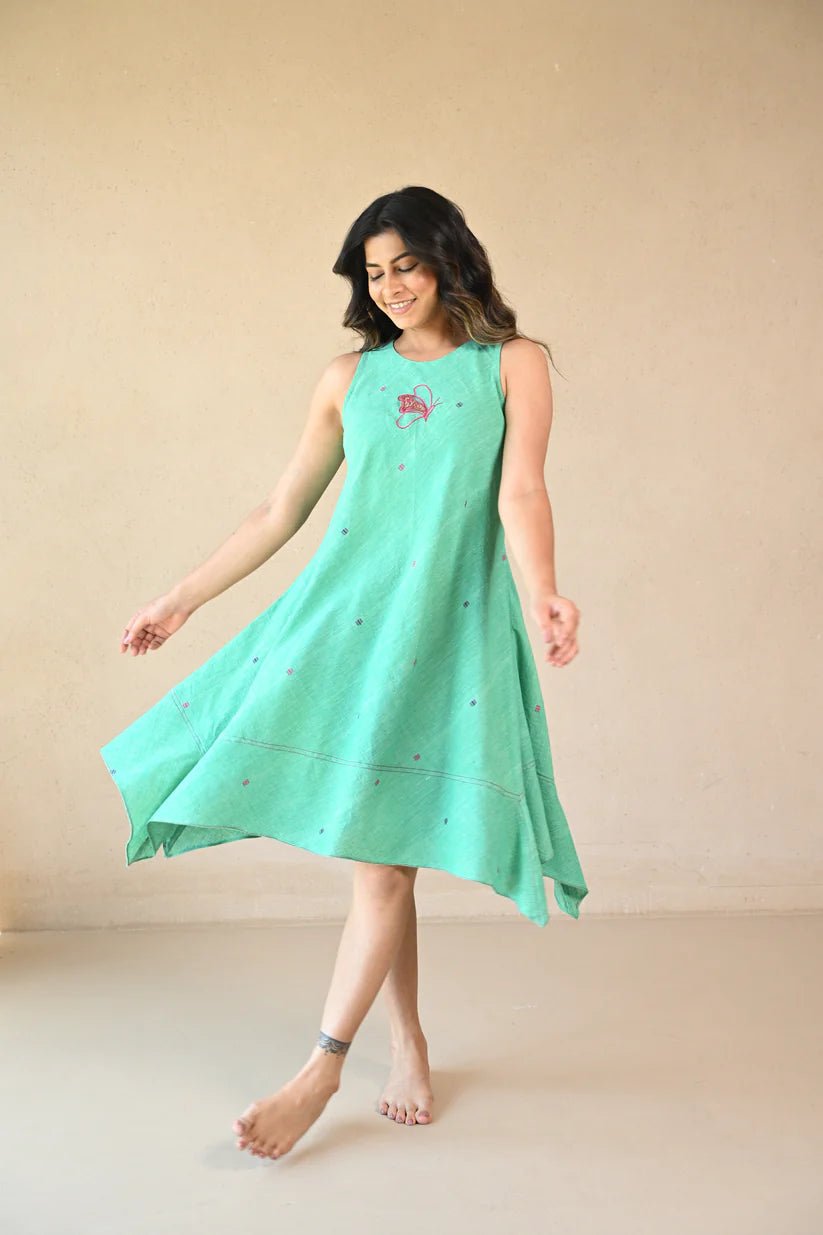 Butterfly Dress - Mint Green - CiceroniDressesRang by Rajvi