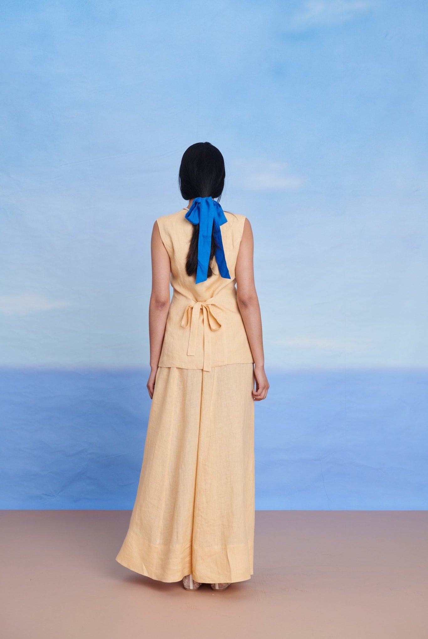 Butterscotch Linen Maxi Skirt - CiceroniSkirtsSaphed