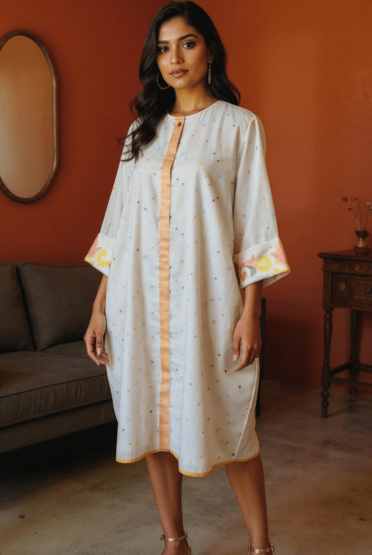 Button Down Cuff Dress - CiceroniDressesBhomra