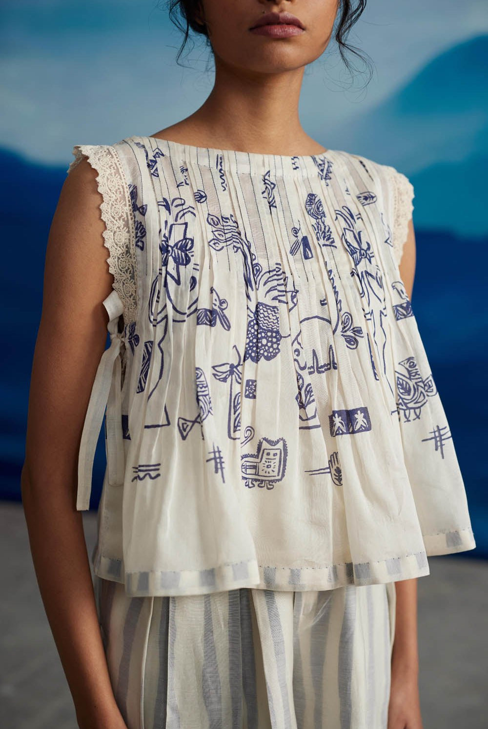 Calantha Pleated Top - CiceroniTopsAhmev