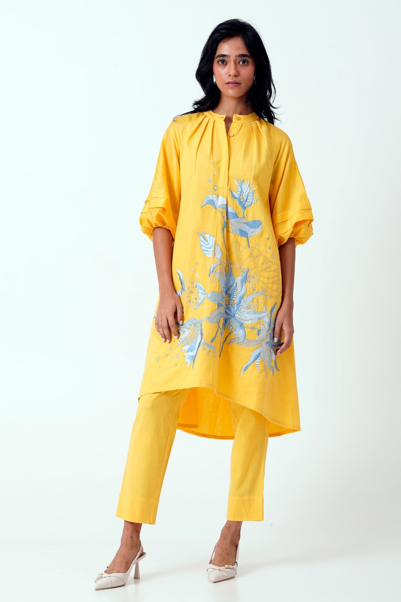 Canary Suvi Set - Embroidered Tunic + Pants - CiceroniKurta SetMadder Much