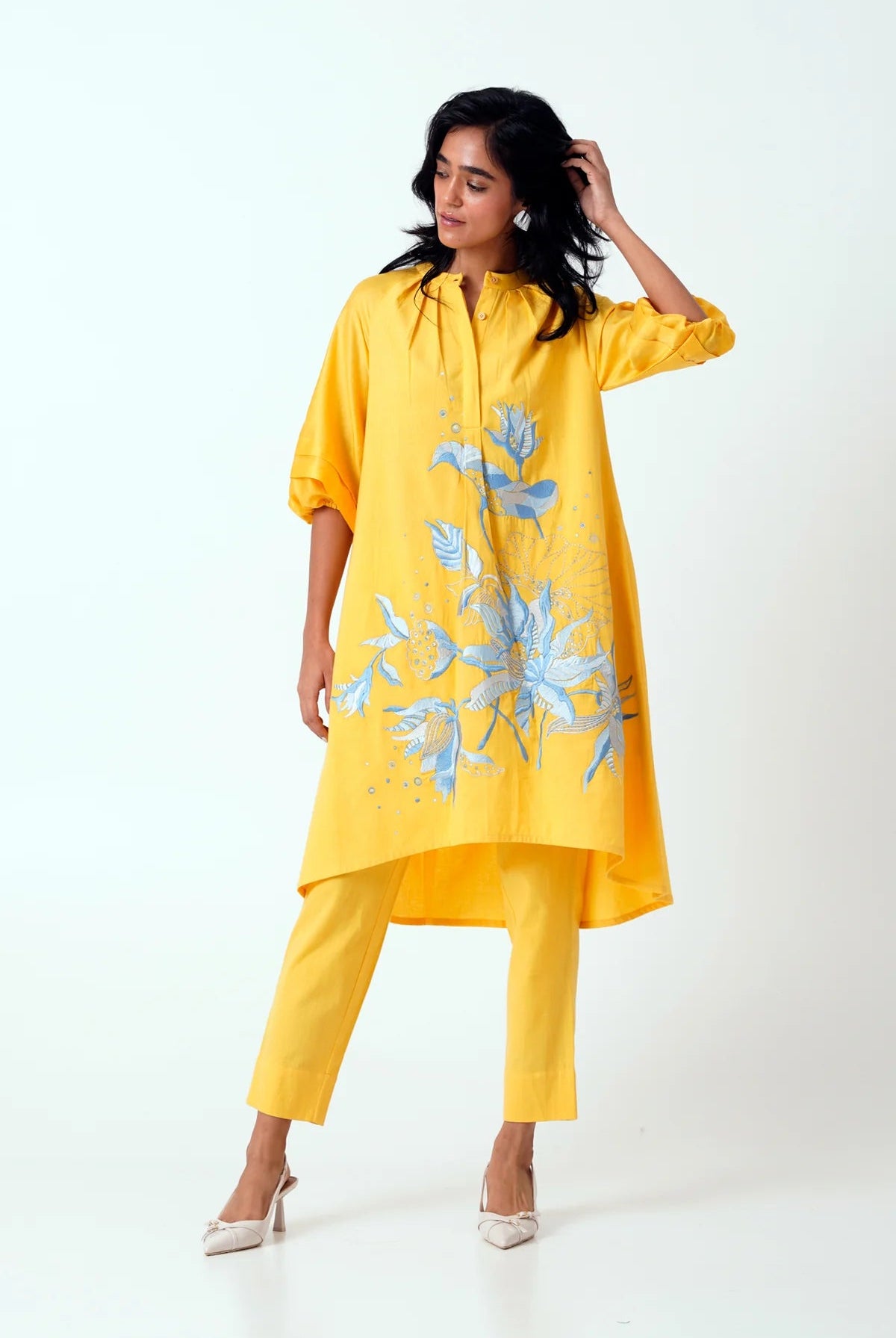 Canary Suvi Set - Embroidered Tunic + Pants - CiceroniKurta SetMadder Much