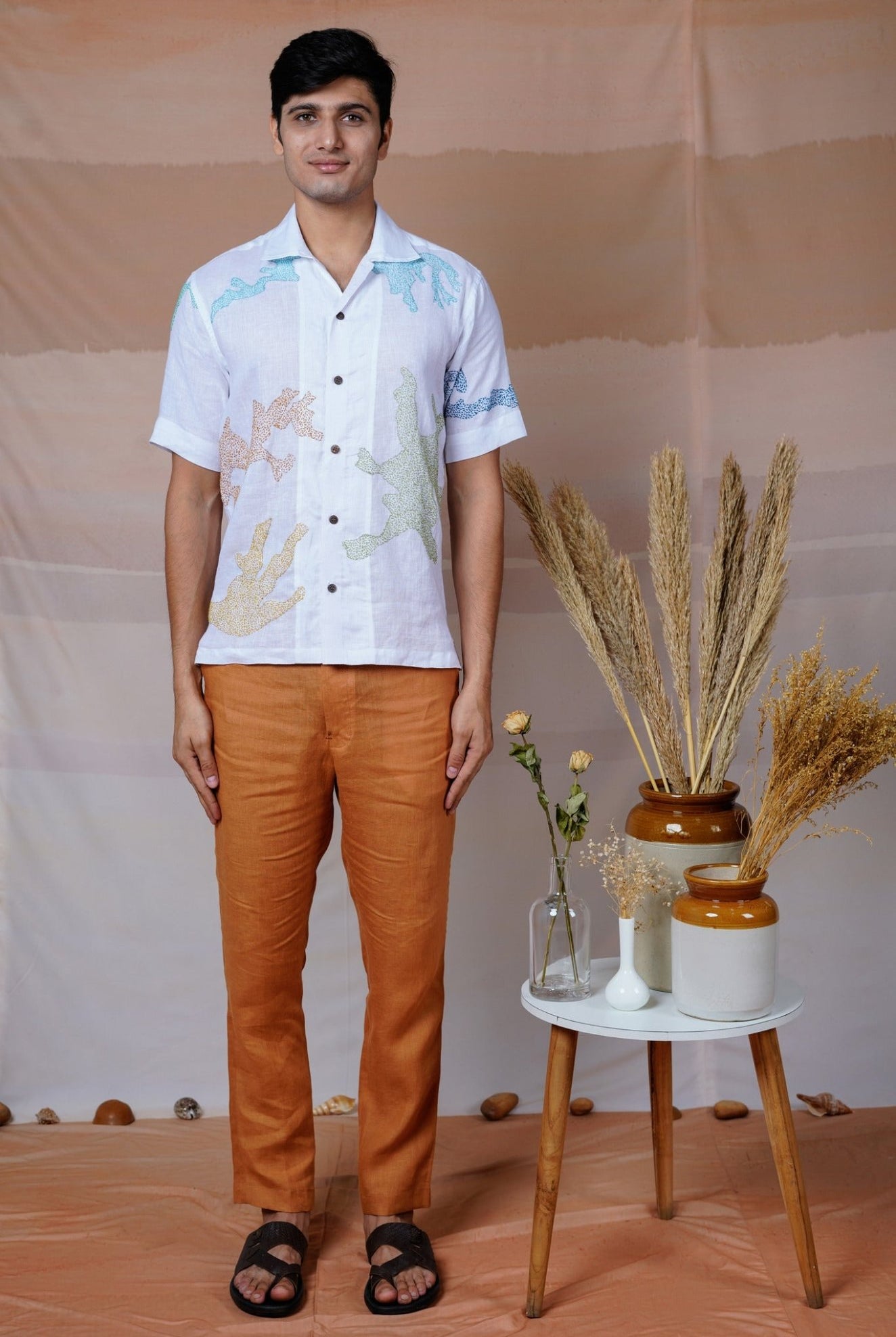Canvas of Colours 2.0 - Hand Embroidered Unisex Linen Shirt - CiceroniShirtsCultura Studio