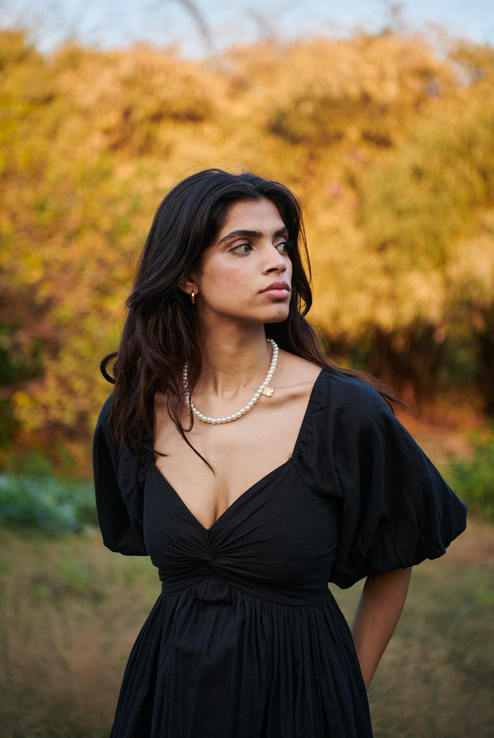 Carbon Co - Linen Front Twist Dress - CiceroniDressesSaphed