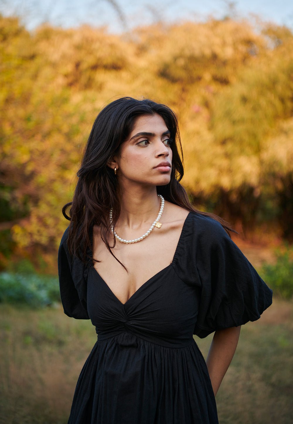 Carbon Co - Linen Front Twist Dress - CiceroniDressesSaphed