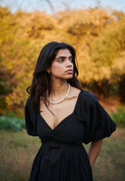 Carbon Co - Linen Front Twist Dress - CiceroniDressesSaphed