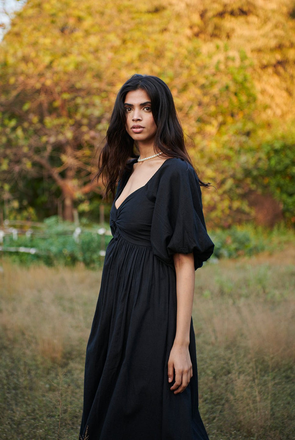 Carbon Co - Linen Front Twist Dress - CiceroniDressesSaphed