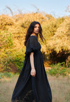 Carbon Co - Linen Front Twist Dress - CiceroniDressesSaphed