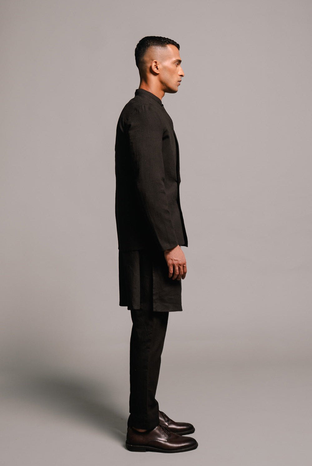 Carbon Co - Linen Men's Bandhgala Jacket - CiceroniJacketsSaphed
