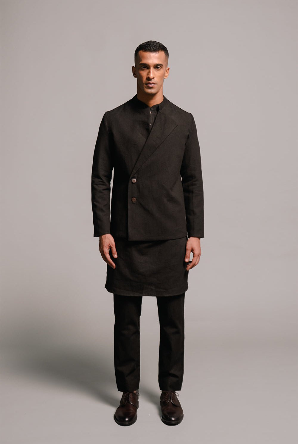 Carbon Co - Linen Men's Bandhgala Jacket - CiceroniJacketsSaphed