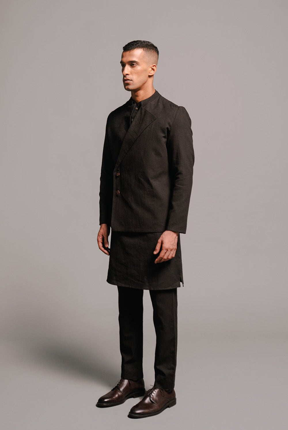 Carbon Co - Linen Men's Bandhgala Jacket - CiceroniJacketsSaphed