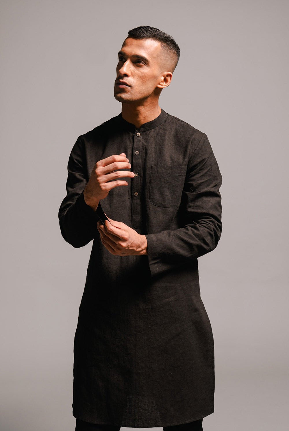 Carbon Co - Linen Men's Kurta Set - CiceroniKurta Set, Festive WearSaphed