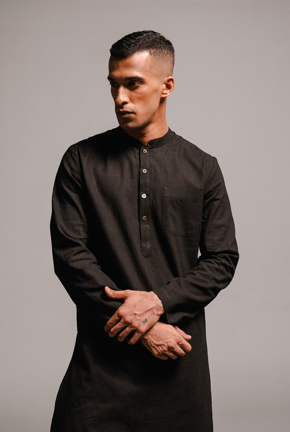 Carbon Co - Linen Men's Kurta Set - CiceroniKurta Set, Festive WearSaphed